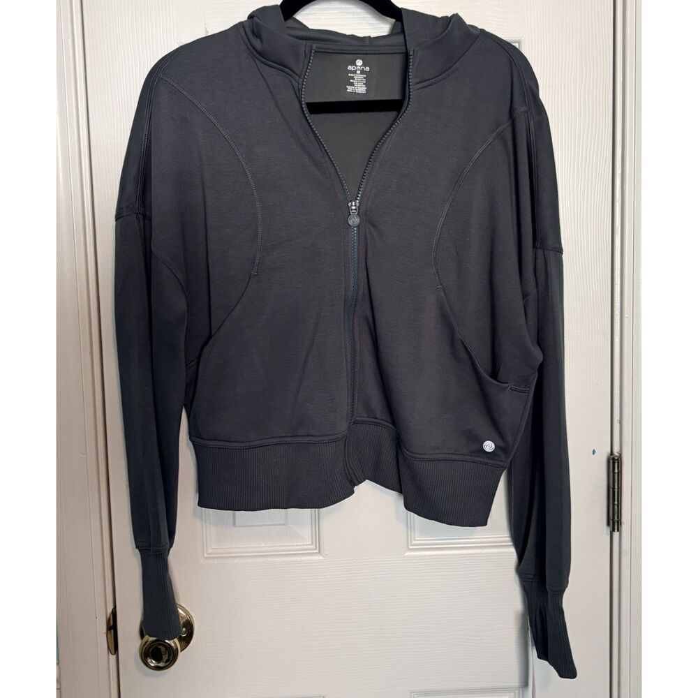 Apana Women’s Sea Stone Cropped Full-Zip Jacket Hoodie - Size Medium (NWT)
